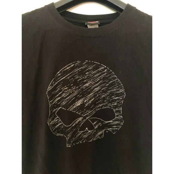 Harley Davidson Black Short Sleeve T Shirt Skull Design Men's XL Tee Shirt - Picture 2 of 5